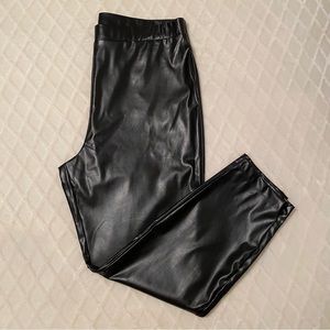 H by Halston Faux Leather Black Leggings Pants NWOT